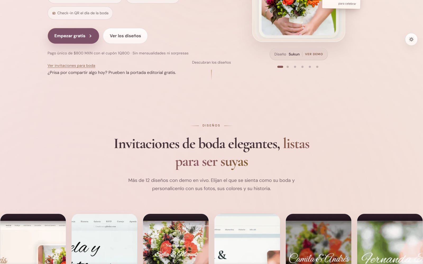 Estilos de invitación de 13Bodas