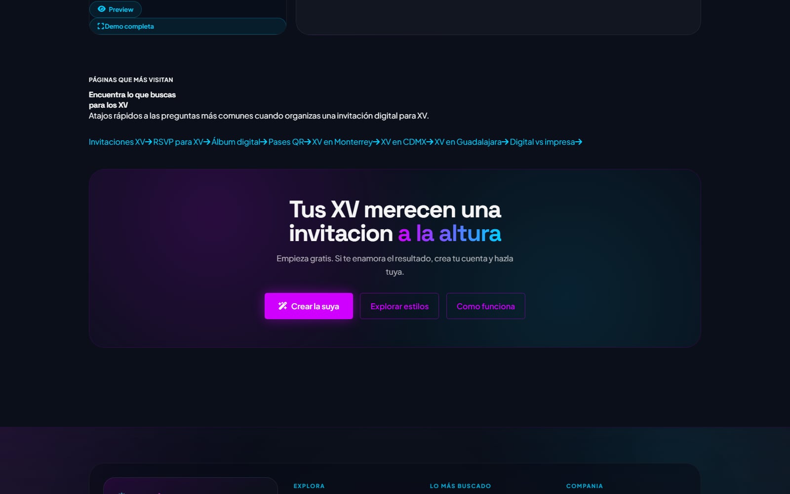 Llamado a crear invitación en Inxvita