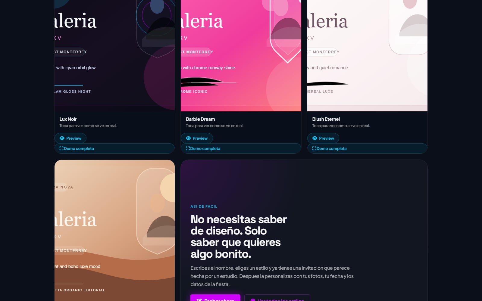 Temas de invitación de Inxvita